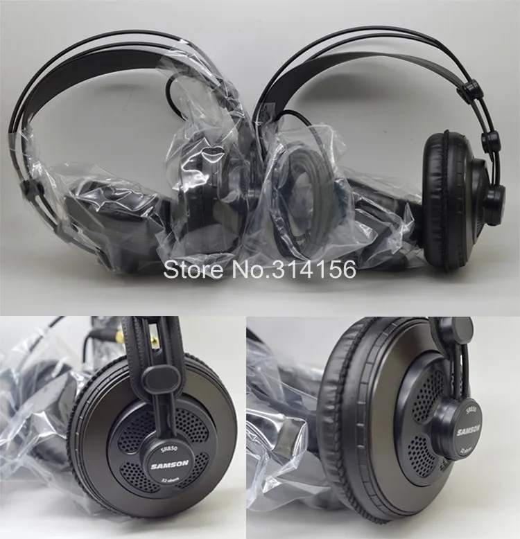 Оригинальные Hi Fi наушники Samson SR850 полуоткрытые для студии с кожаным чехлом без