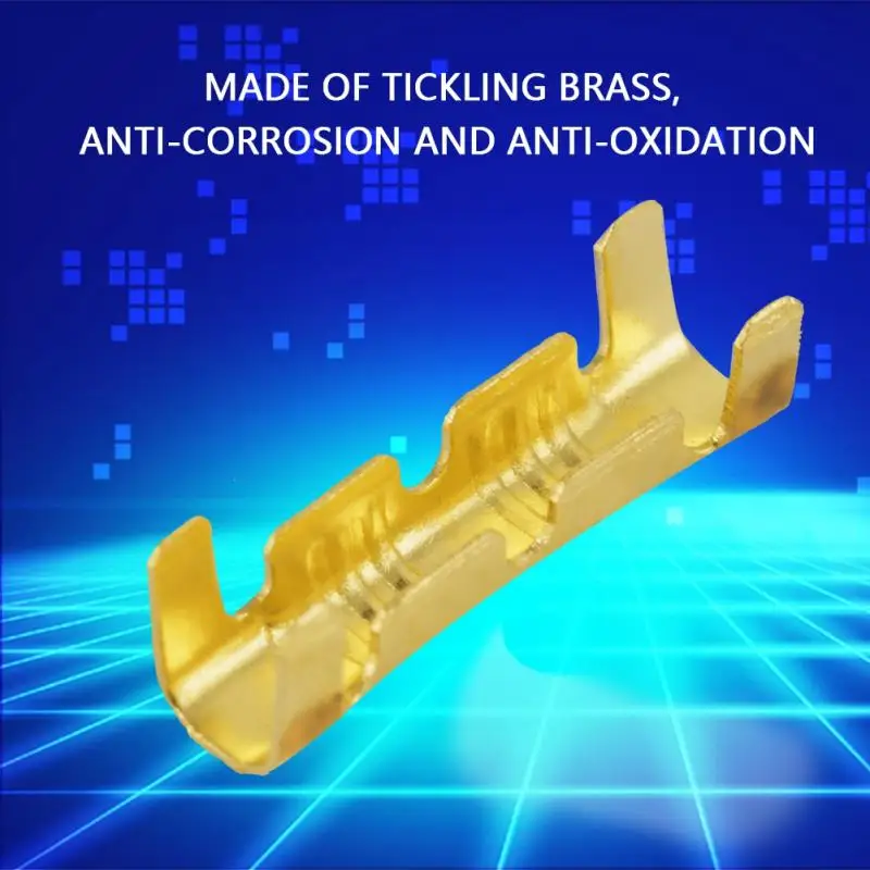 100Pcs Brass Crimp Terminals Quick Connect Wiring Terminals Brass Crimp