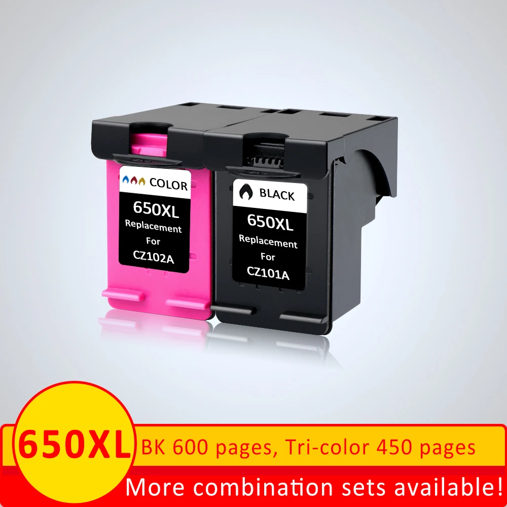 XiangYu 2Pack 650XL Refilled Ink Cartridge Replacement for HP 650 XL Deskjet 1015 1515 2515 2545 2645 | Компьютеры и офис