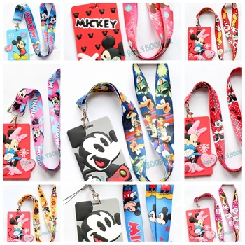 

New 50Pcs Mickey Minnie cartoon Lanyard ID Badge Holder Key Neck Strap kids gifts QW-502