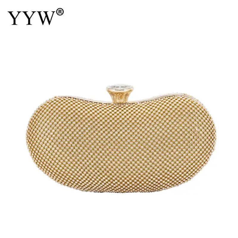 

Pillow New Evening Clutch Bags For Women 2019 Fashion Party Luxury Gold Rhinestone Wedding Clutches Shoulder Purse Handbags