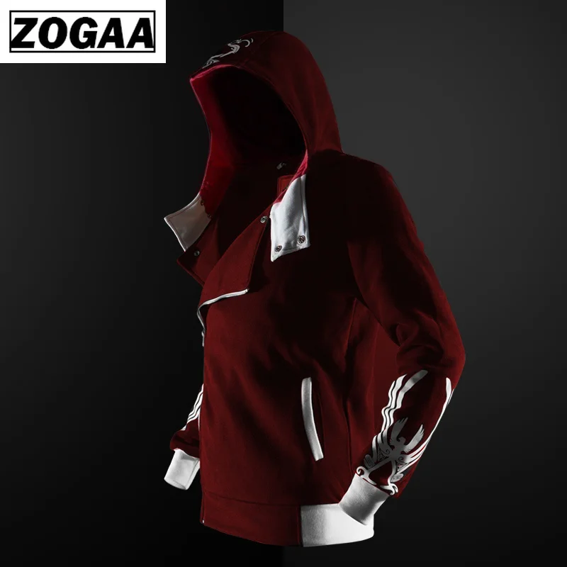 ZOGAA Mens Jacket Coat Hoodie Men Casual Hoodies Sweatshirts Plus Size Printed Autumn Hooded Coat Men Sweatshirt Male Outwear
