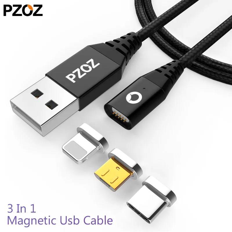  PZOZ magnetische micro usb schnelle lade typ c typ-c kabel für iphone magnet ladegerät kabel adapte