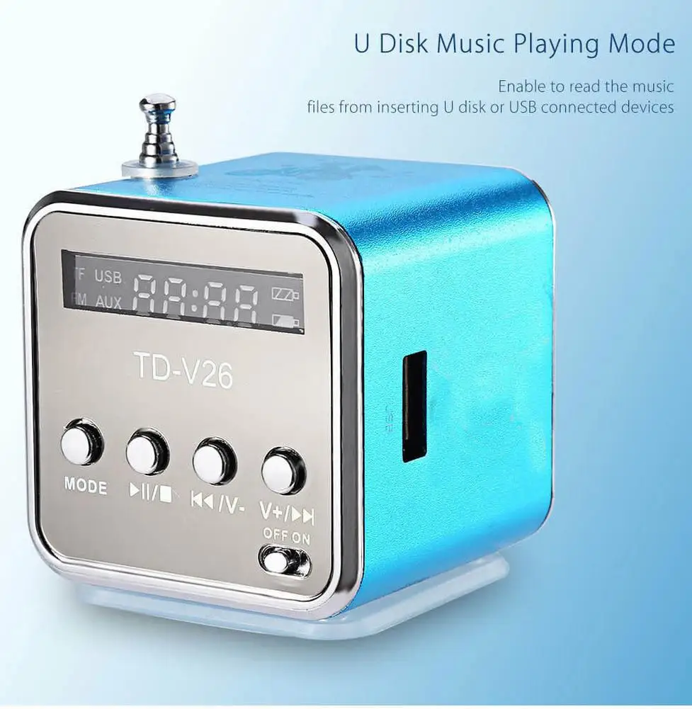 Портативный мини-динамик FM радио SD TF карта Micro USB стерео супер бас-динамик s MP3/4 музыкальный плеер без беспроводной функции Bluetooth