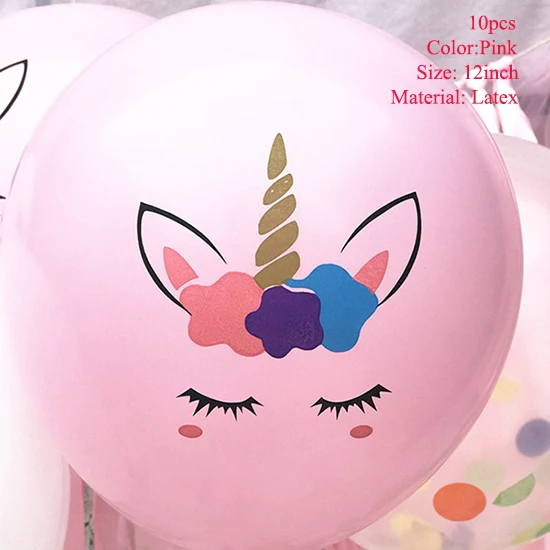 Taoup 12 дюймов Единорог шары латексные шары конфетти с днем рождения детей воздушные фигурки Единорог вечерние единороги - Цвет: T1010 pink