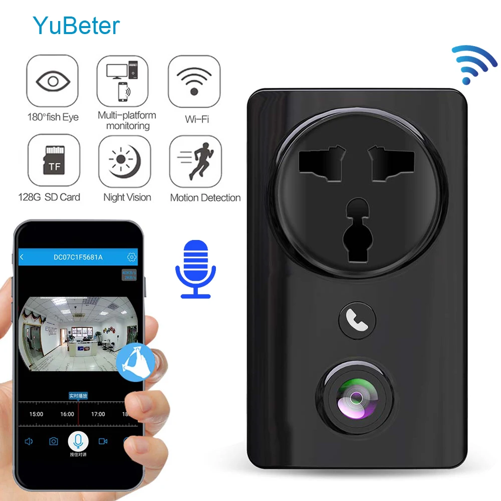 YuBeter 1080P WiFi домашняя камера безопасности 2MP IP Беспроводная камера с разъемом питания 2 в 1 CCTV камера ночного видения двусторонняя связь