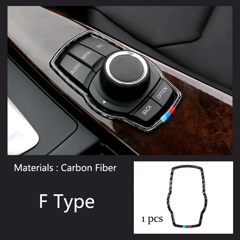 Пульт дистанционного управления для BMW 1 3 4 5 7 серия X1 X3 X4 X5 X6 F30 F10 F15 F16 F01 E70 E71 углеродного волокна чехол для рычага переключения передач Стикеры отделкой стайлинга автомобилей - Название цвета: F Type
