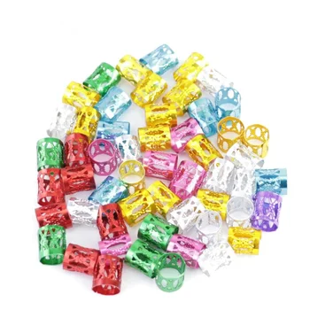 

50pcs Fancy Color Dreadlock Rings Hair Lock Beads For Hair Braids Extensions Application 7 Color Available
