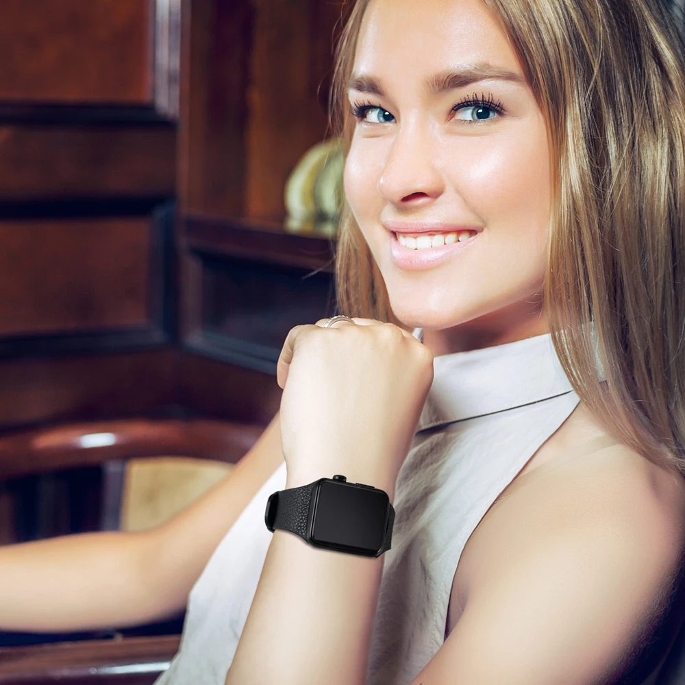Ремешок из натуральной кожи для apple watch band 44 мм 42 40 38 аксессуары браслетов iwatch series