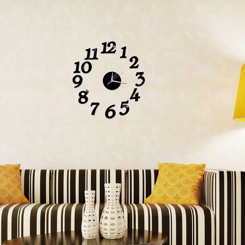 Wall Clock Digital Watch Home Clocks Living Room Sticker Home Decor Relojes Adhesivos Decorativos Para Paredes