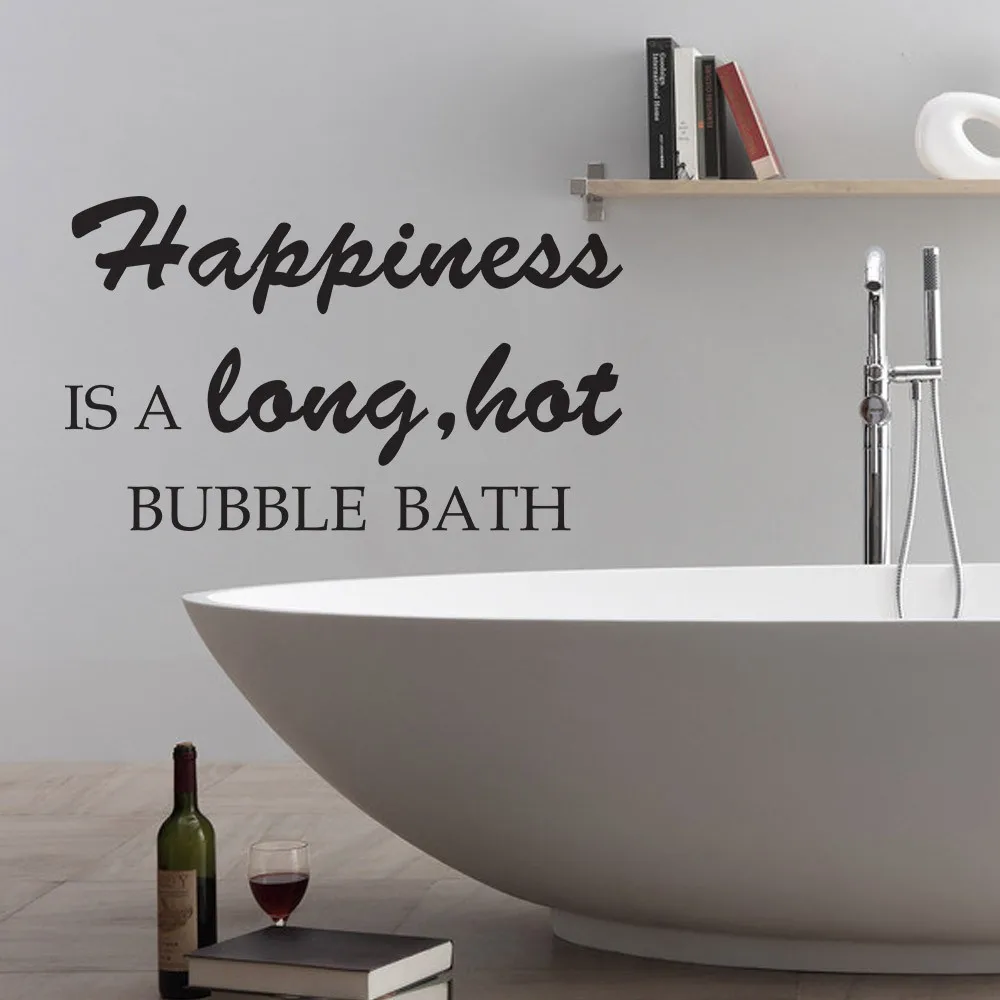 Relaxing Bath Time Quotes Happiness Is A Long Hot Bubble Bath Bathroom Bath Tub Wall Decal Relax  Vinyl Quote Art Sticker 46" X 28" M|Wall Decals|Bath Wall Decalvinyl Wall  Decals - Aliexpress