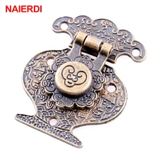 4PCS NAIERDI Antique Bronze Hasp Latch Jewelry Wooden Box Lock Mini Cabinet Buckle Case Locks Decorative