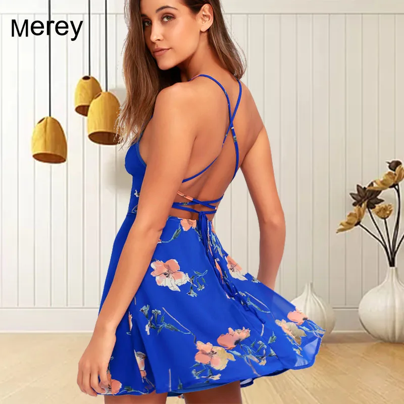 

Sleeveless Spaghetti Strap Beach Floral Ruffle Tank Mini Casual Dress Women Flying Sleeve Sundress Chiffon