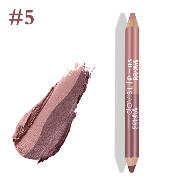 Double Color Matte Glitter Lip Liner Lipstick Long Lasting Waterproof  Lip Stain Stick Pencil  Women Cosmetic Makeup Tools