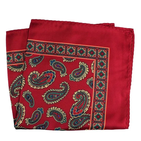 PH032 Pocket Square Портной Смит Роскошные 33X33 см большой платок Пейсли Цветочный горошек карманные квадраты из микрофибры трафаретной печати мужские носовые платки - Цвет: PH032 Pocket Square