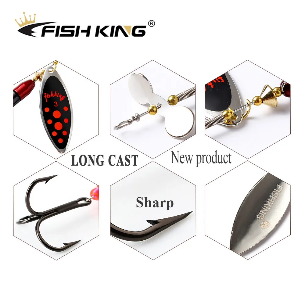 FISH KING 1 шт. 20 г Длинные литые рыболовные приманки для глубокого бега Спиннер