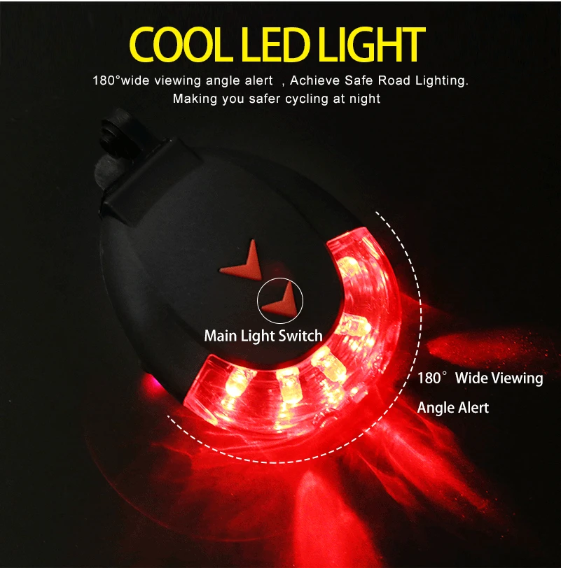 Cheap WEST BIKING USB Charging Bicycle Light Laser Taillight Cycling Night Safety Warning Flashlight 7 Modes MTB Road Bike Rear Light 4