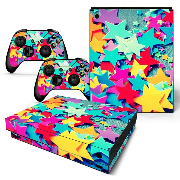 Star Sky Водонепроницаемая наклейка 2 контроллера и наклейка на консоль для Xbox One X Skins весь чехол - Цвет: TN-XboneX-0761