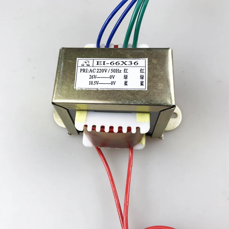

EI66 35W 50/60Hz EI Power Transformer 35VA Input AC220V Output 26V Transformer 10.5V Two lines Output Transformer