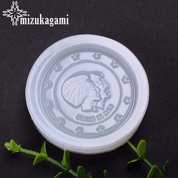 

1pcs 3D Coin Shape Silicone Fondant Mold DIY Jewelry Charms Mold Tools For Diy Jewelry Decorating Molds