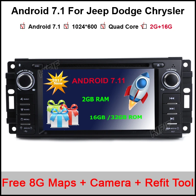 

Android 7.1.1 Car DVD Player for CHRYSLER JEEP DODGE Liberty 300M PT Cruiser Sebring Sedan Sebring convertible Concorde Stratus