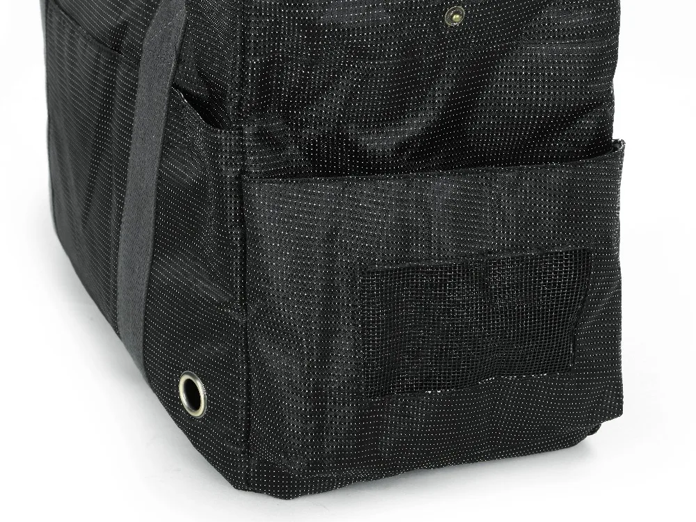 Черная жаккардовая нейлоновая сумка-переноска для собак, дорожная сумка для домашних животных, переносная сумка для кошек, Мягкая двусторонняя сумка-тоут с флисовыми накладками для маленьких домашних животных
