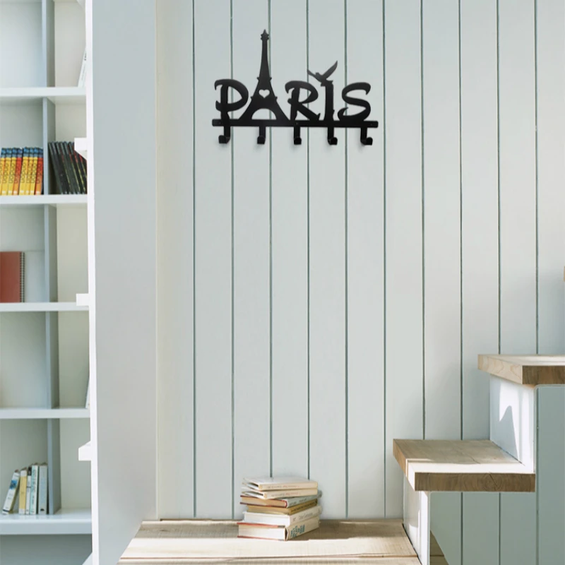 Романтический Париж башня Алфавит крюк простой Стиль оригинальный Творческий дом стене висит вешалка для одежды