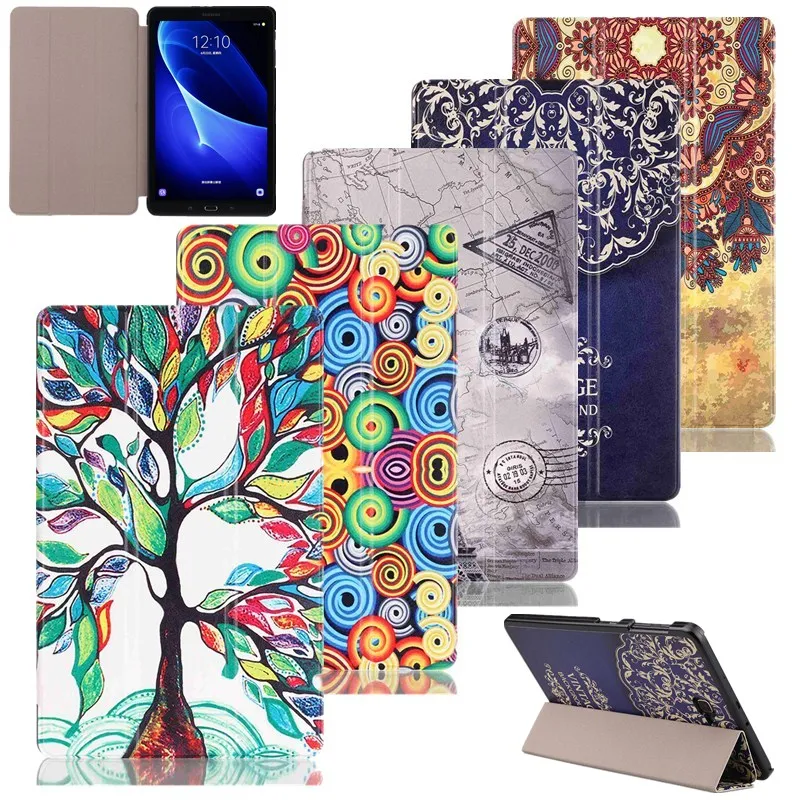 

For Samsung Galaxy Tab A 10.1"A6 T580N T585N Fashion Painted Protective Flip Stand Case For Galaxy Tab A 10.1 SM-T580/585 Tablet