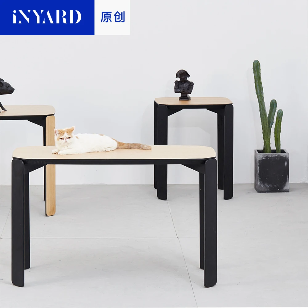 

[InYard original] 45 degrees desk/imported white acorn wood, Nordic, modern contracted, household small family table