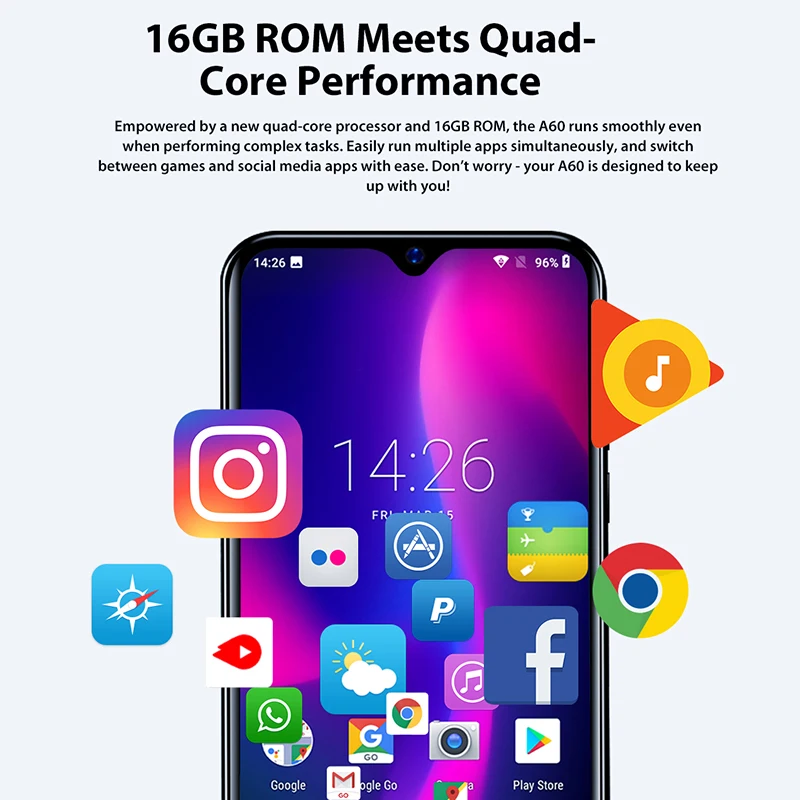 Blackview A60 6," экран капли воды мобильный телефон 4080 мАч Android 8 ...