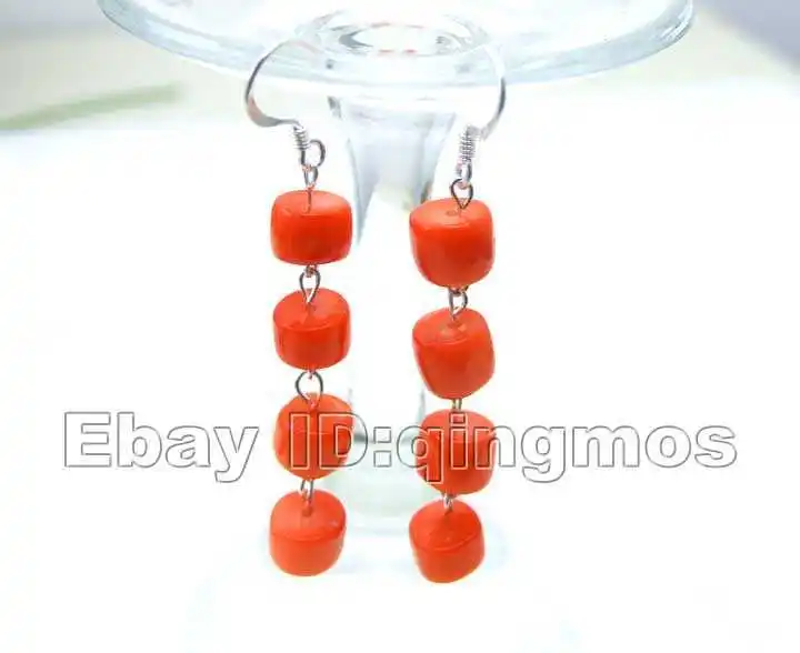 Распродажа, оранжевая, 9-10 мм, ручная, натуральная, Коралловая Серьга, с стеринговым серебром, 925 stud-ear170, опт/розница