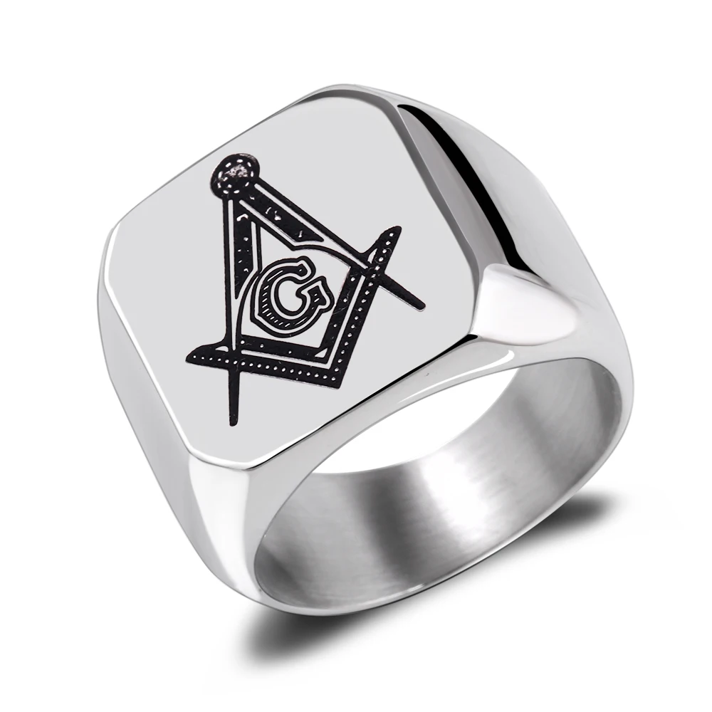 Масонское кольцо из нержавеющей стали 316L для мужчин, масонское кольцо-печатка, бижутерия
