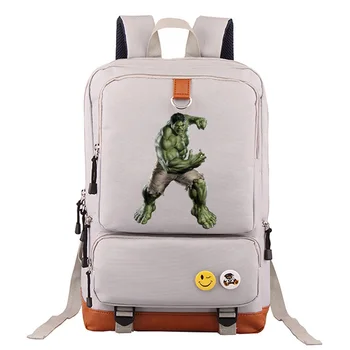 

Angry Hulk Iron Man Captain America Boy Girl School bag Women Bagpack Teenagers Schoolbags Canvas Men Student Backpack Packsack