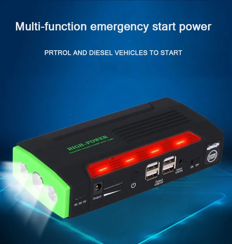 

Car Jump Starter Portable 12V Starter Power Bank 600A Car Charger For Car Battery Booster Buster Diesel Petrol Starting Device