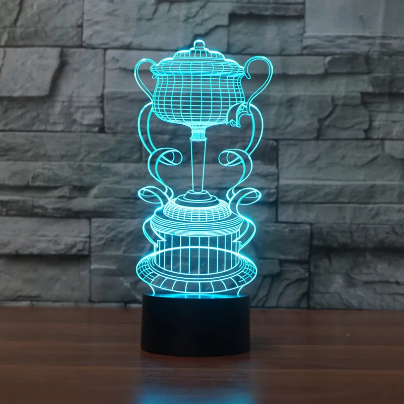 

3D LED Night Light Trophy Cup 7 color changing Touch Mood Lamp Decor Light For Bar Birthday Gift