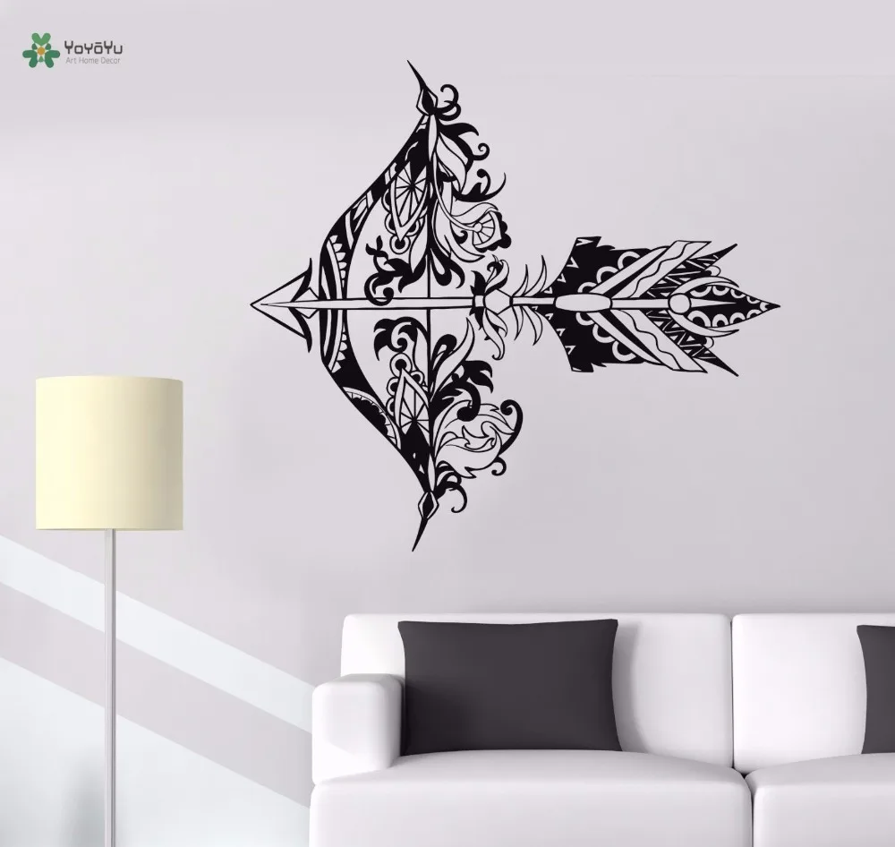

YOYOYU Vinyl Wall Decal Ethnic Style Bow And Arrow Complex Pattern Interior Art Modern Decoration Stickers FD236