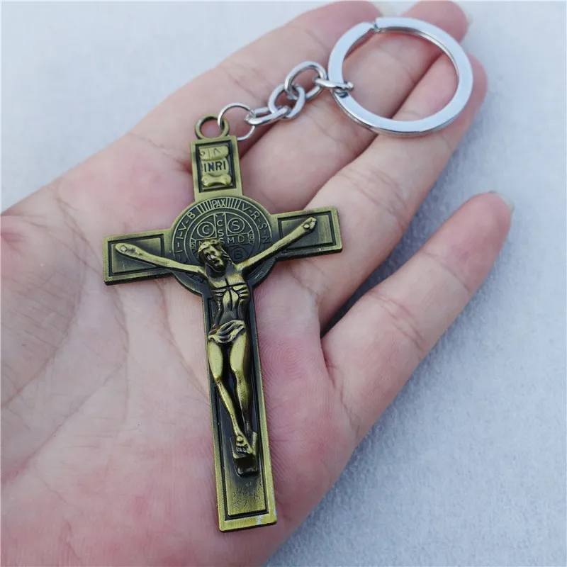 

Vintage Alloy Cross Yeshua Jesus Keyring Keychains Men Jewerly
