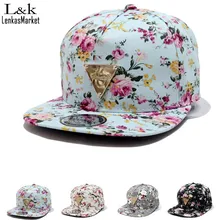2016 Fashion men floral printed bone snapback caps adjustable baseball hats for women hip hop baseball cap 4 colors 58