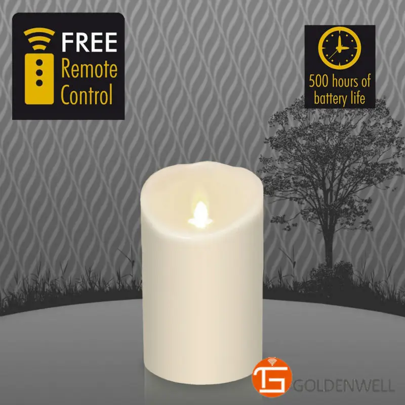3.5"*5" Luminara Fireless/led Candles Ivory UNSCENTED free remoteled