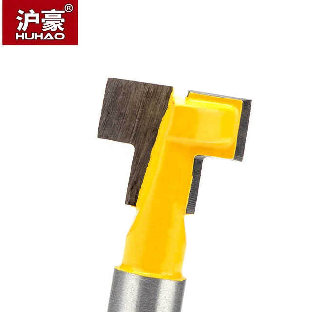 HUHAO 1pc 1/4″ Shank Woodworking Router Bits CNC Keyhole  Screw Hole Milling Cutter Tungsten Alloy Photo Frame T Type Cutter