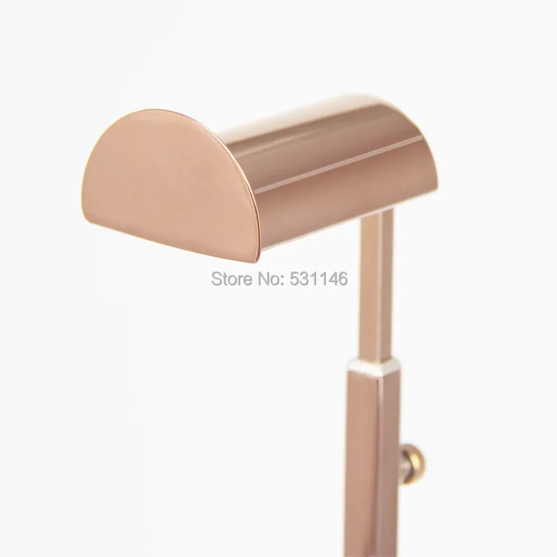 

HandBag display stand stainless steel package store display window adjustable rack height Rose Gold