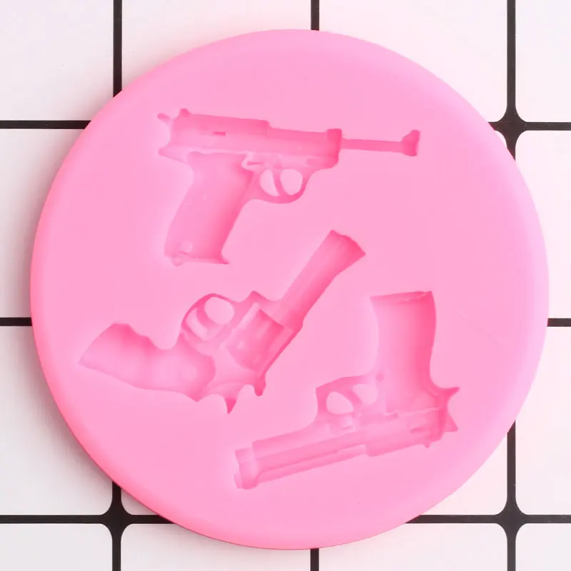 Детская игрушка пистолет силиконовая форма помадка для кекса формы DIY детские инструменты для украшения торта на день рождения конфеты шоколадная мастика