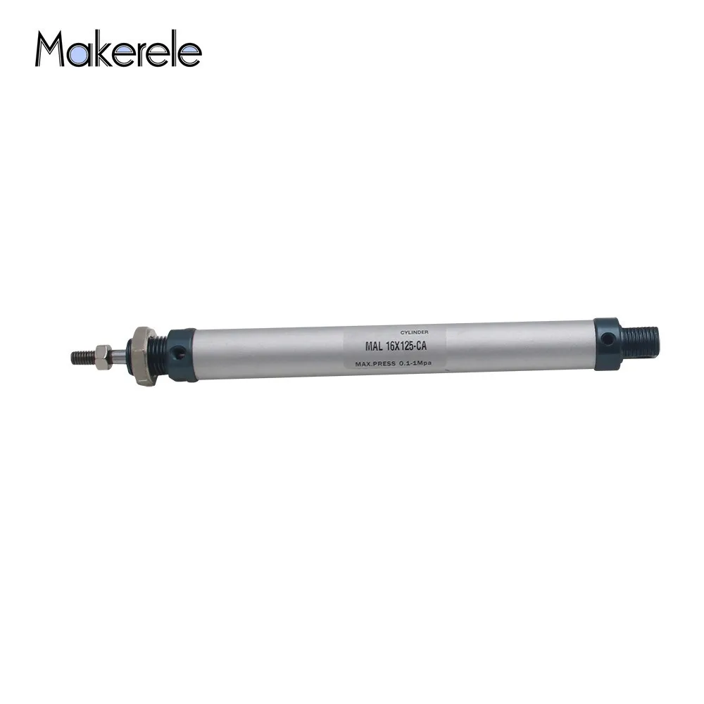 

Free Shipping Small Air Pneumatic Aluminium Alloy Cylinder 16mm Bore 125 Stroke Pneumatic Cylinders MAL16-125-CA