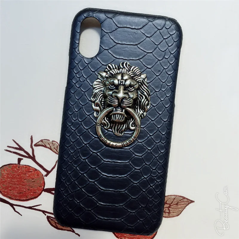 YRFF модный металлический чехол с кронштейном в виде головы льва Для iphone XS X