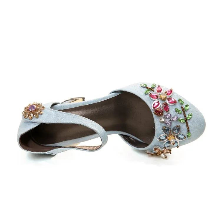 NORBERG/модные женские туфли на высоком каблуке; необычные туфли на квадратном каблуке; свадебные туфли со стразами ручной работы; женские туфли-лодочки mary jane с цветком из кристаллов