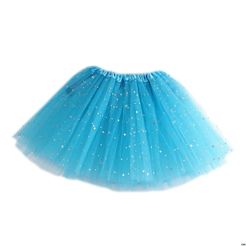 Многослойная юбка-пачка для женщин и девочек, однотонный танцевальный костюм для балета с блестками, атласное мини-платье с эластичным поясом
