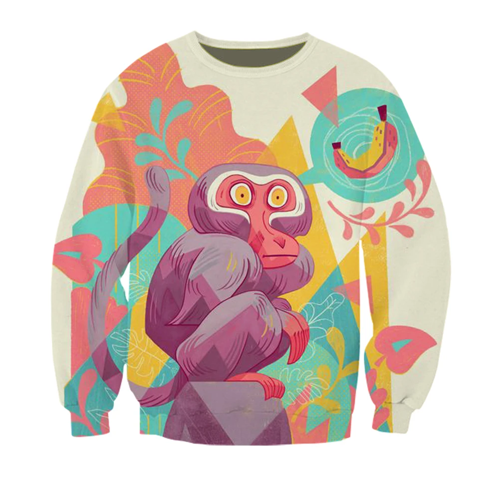 

Monkey Sweatshirts Hoodie Men Printed Streetwear Sweatshirt Teens Boys Hip Hop Ulzzang Clothes Oversize Tracksuits Long Sleeve
