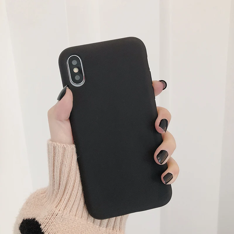 Матовые одноцветные силиконовые чехлы для пар iphone XR X XS Max 6 6S 7 8 Plus милые яркие