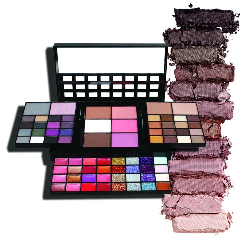 Продажа 74 Цвет тени для век Палитры Комплект 36 тени + 28 Блеск для губ + 6 Румяна + 4 Корректоры для лица Make Up Kit