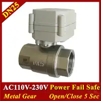 Tsai Fan motorized ball valve 2/5 wires DN25 stainless steel Electric valve 12V 24V AC110V-230V electric valve for HVAC systems